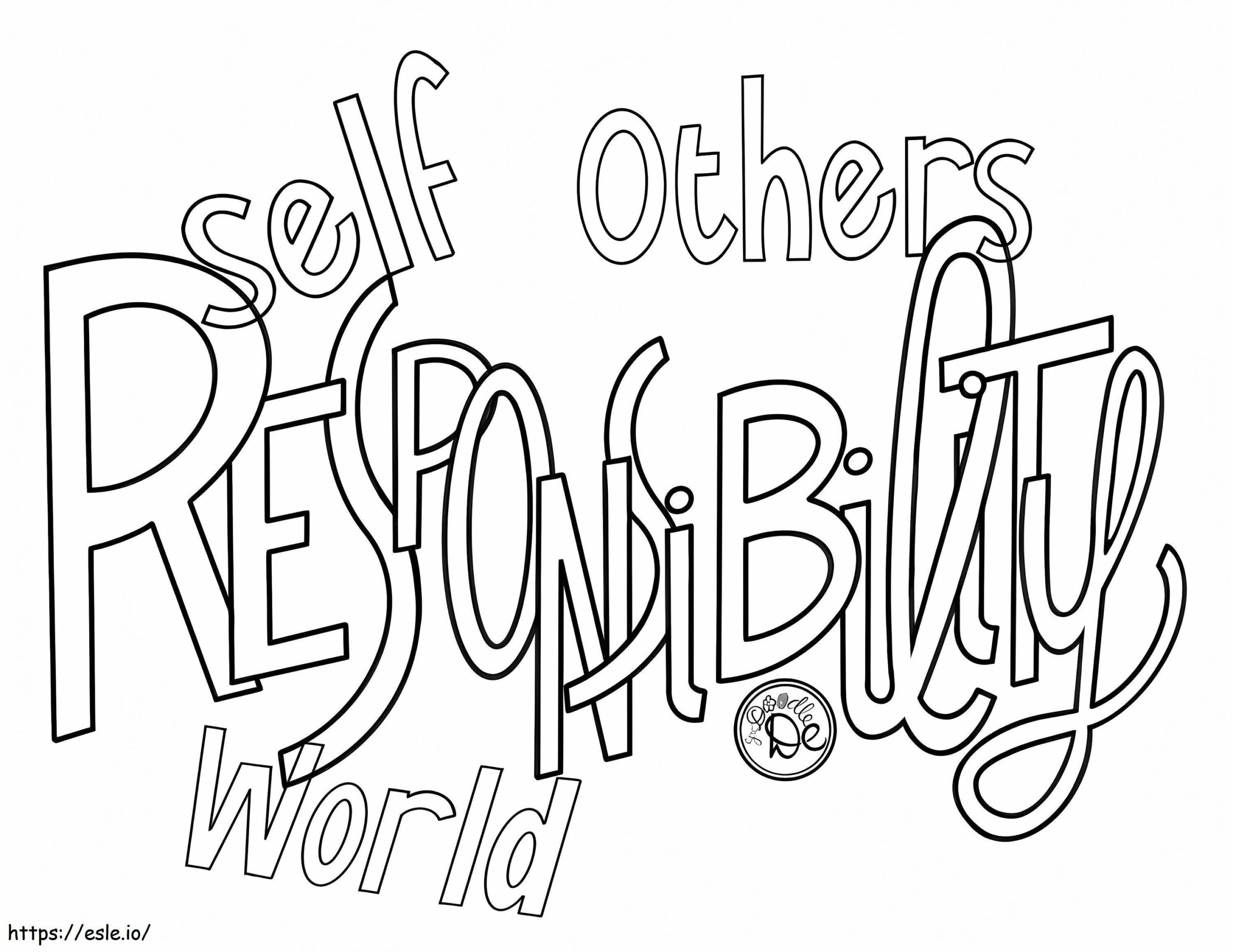 Responsibility Free Printable Coloring Page