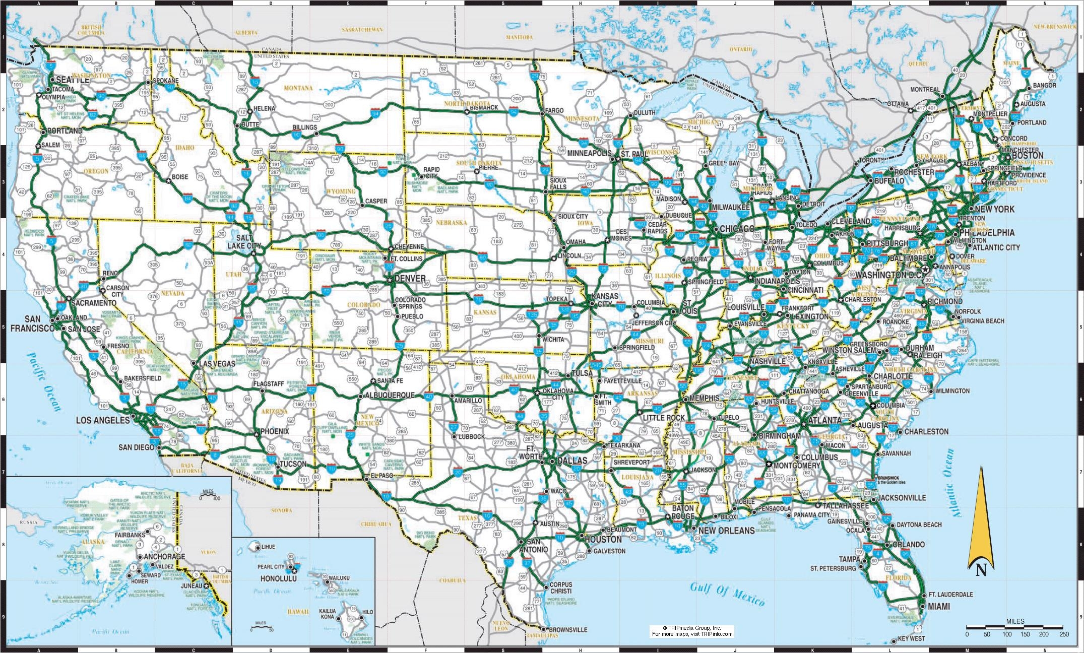 Road Map Of Eastern United States Road Map Of The Eastern United States Northern America Americas 