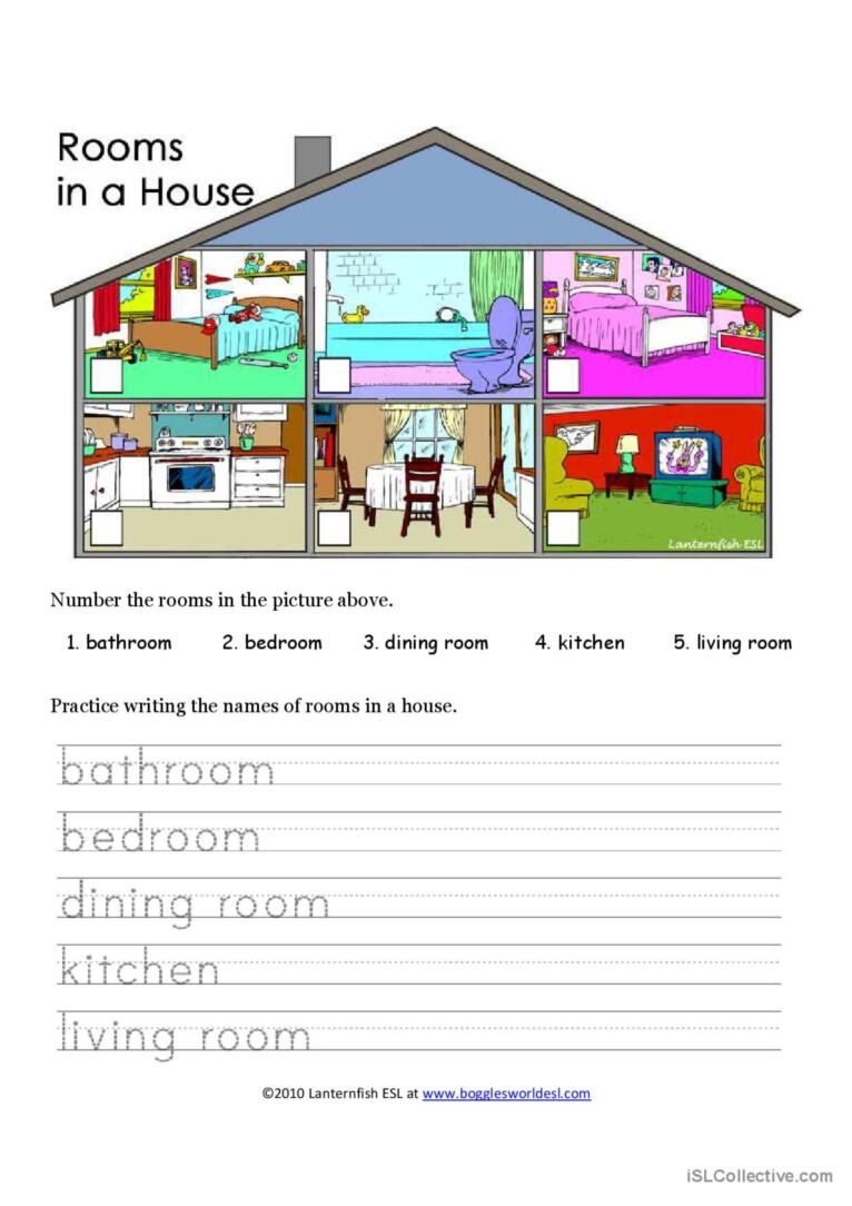 Rooms In A House English ESL Worksheets Pdf Doc