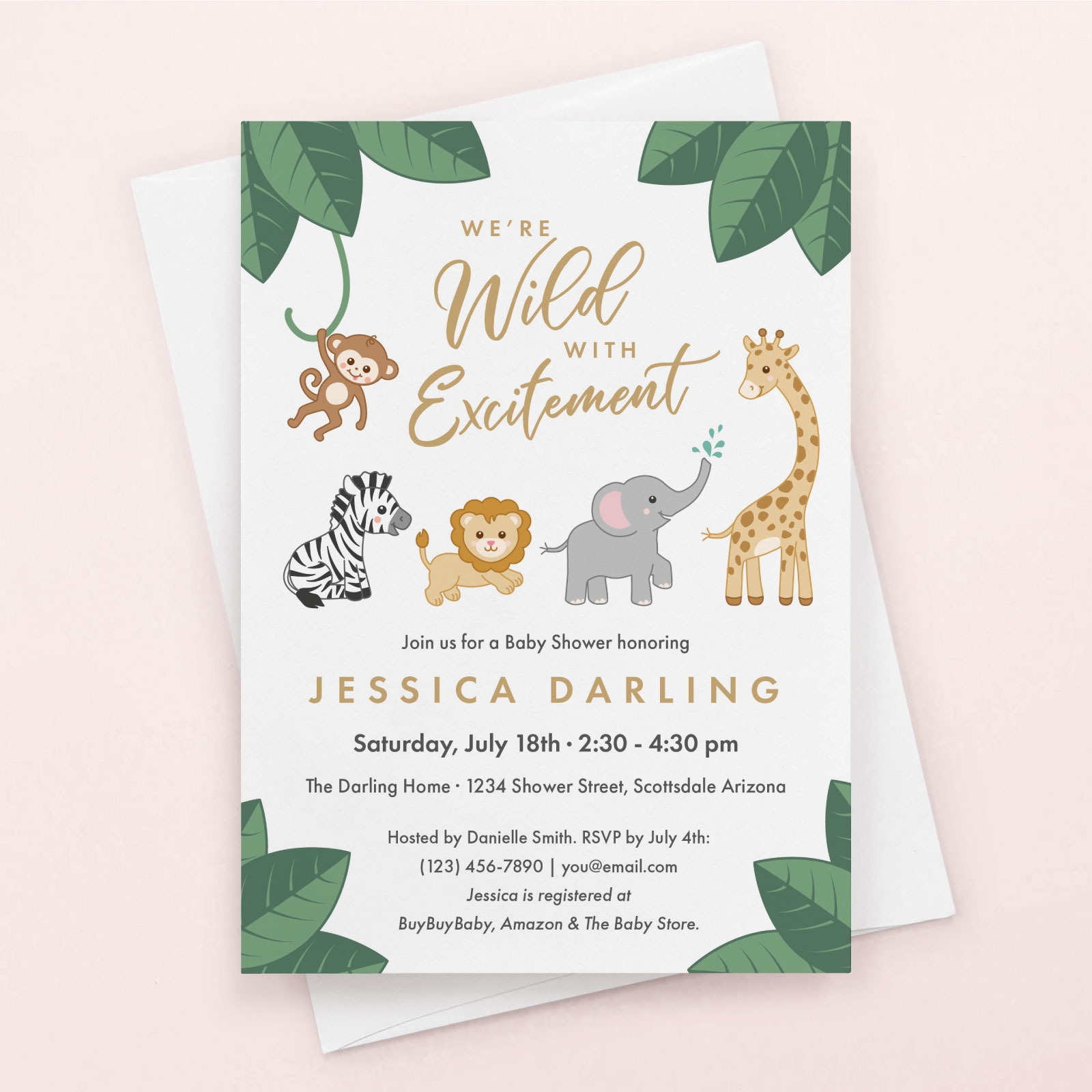 Safari Theme Baby Shower Invitation Colleen Michele