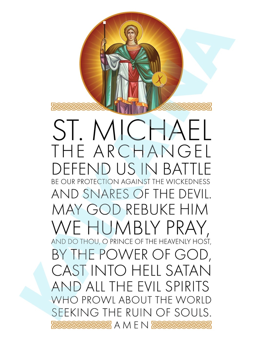 Saint Michael The Archangel Prayer 8 5 X 11 Poster Downloadable And Printable Etsy UK