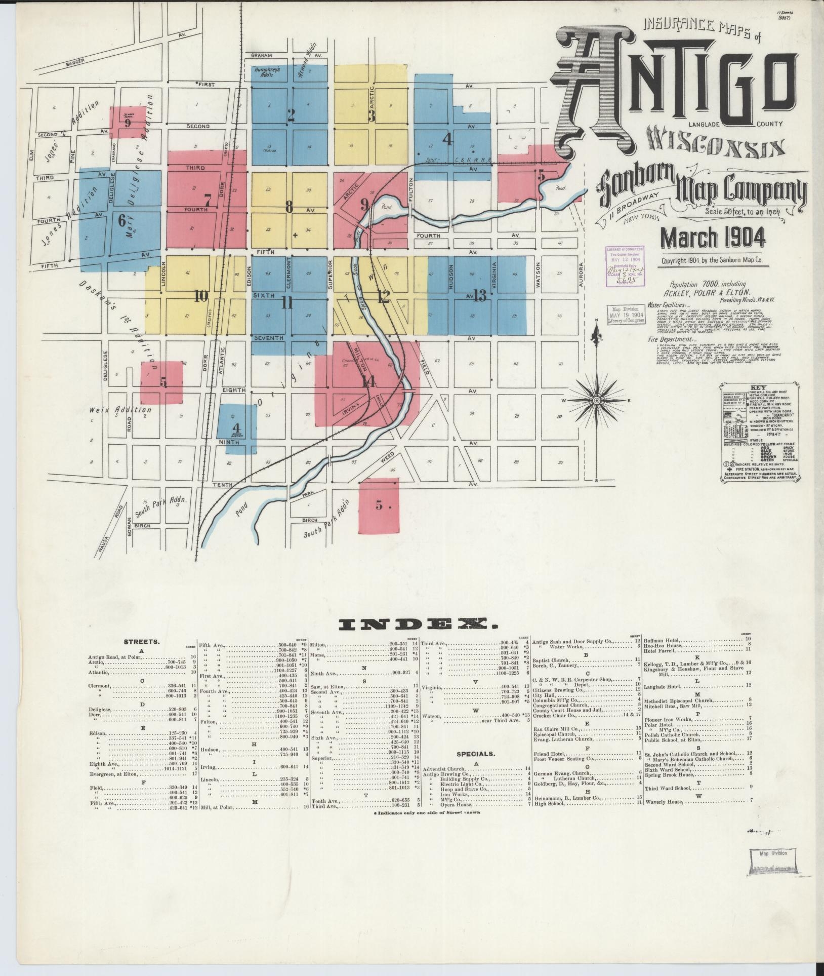Sanborn Fire Insurance Map From Antigo Langlade County Wisconsin Library Of Congress