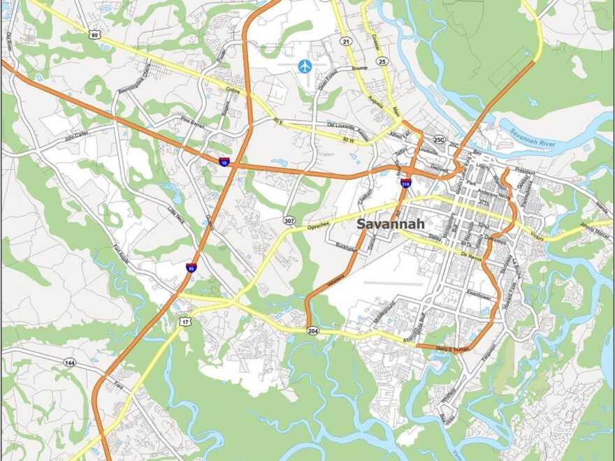 Savannah Georgia Map GIS Geography