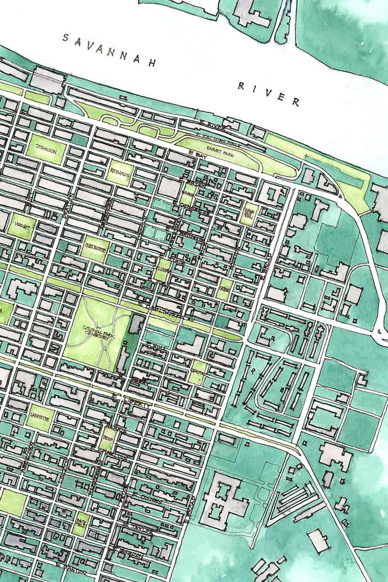 Savannah Historic District Map Savannah First Timer s Guide