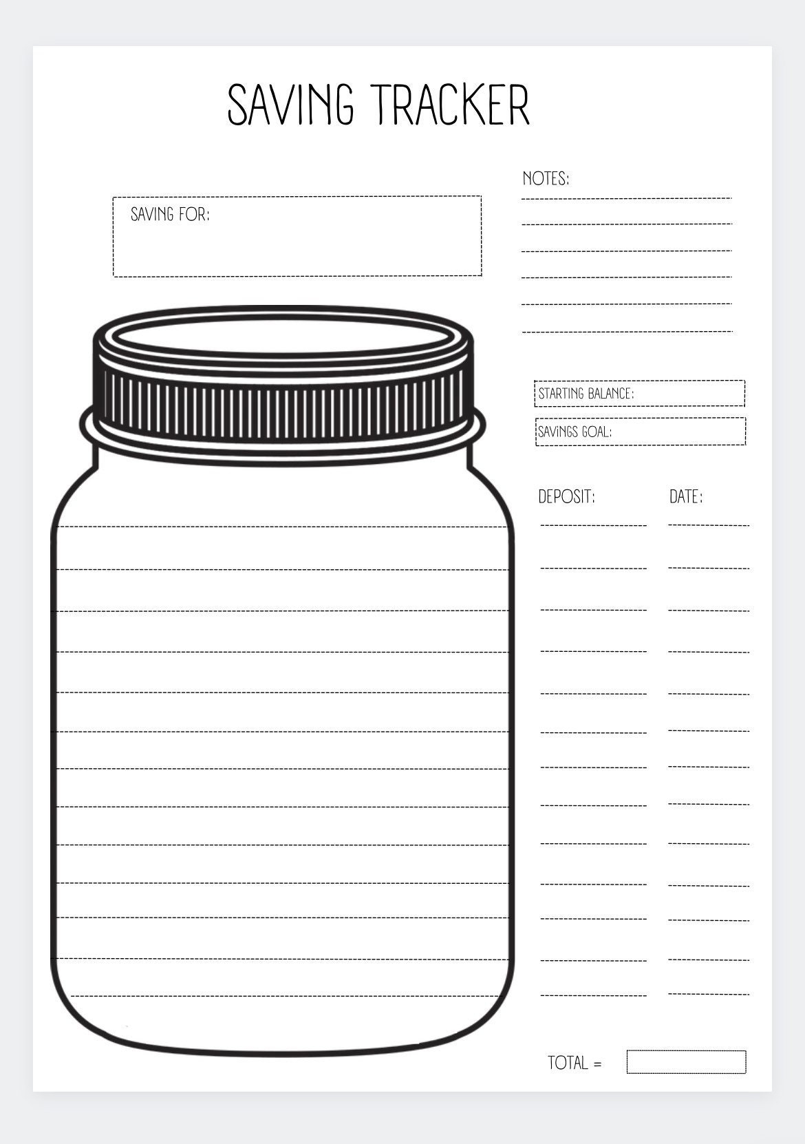 Free Printable Mason Jar 6 Months Savings Chart