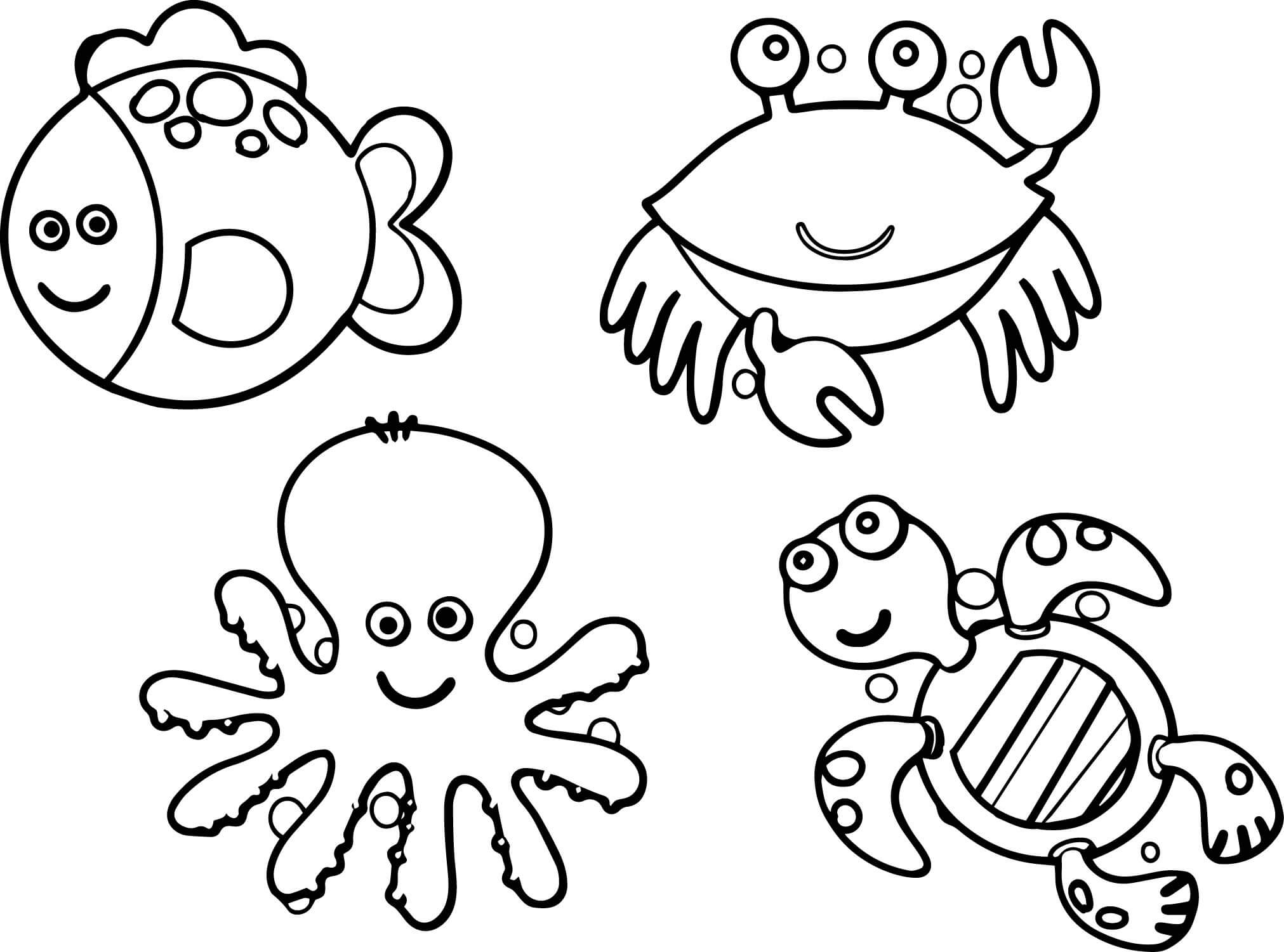 Printable Coloring Pages Of Sea Animals