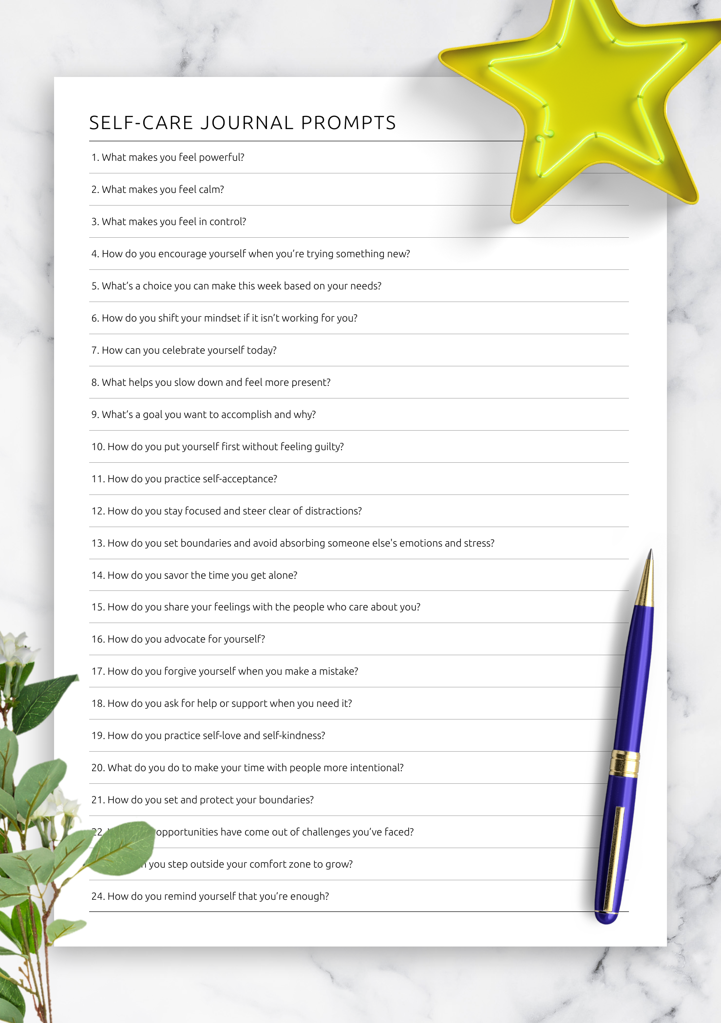 Printable Journal Prompts For Adults
