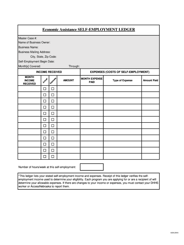 Self Employment Ledger Template Fill Online Printable Fillable Blank PdfFiller