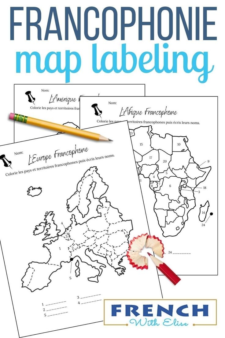 Semaine De La Francophonie FLE Map Labeling Francophone Culture