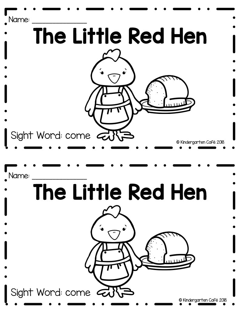 Sight Word Emergent Reader The Little Red Hen Printable Booklet come Sight Word By Teach Simple