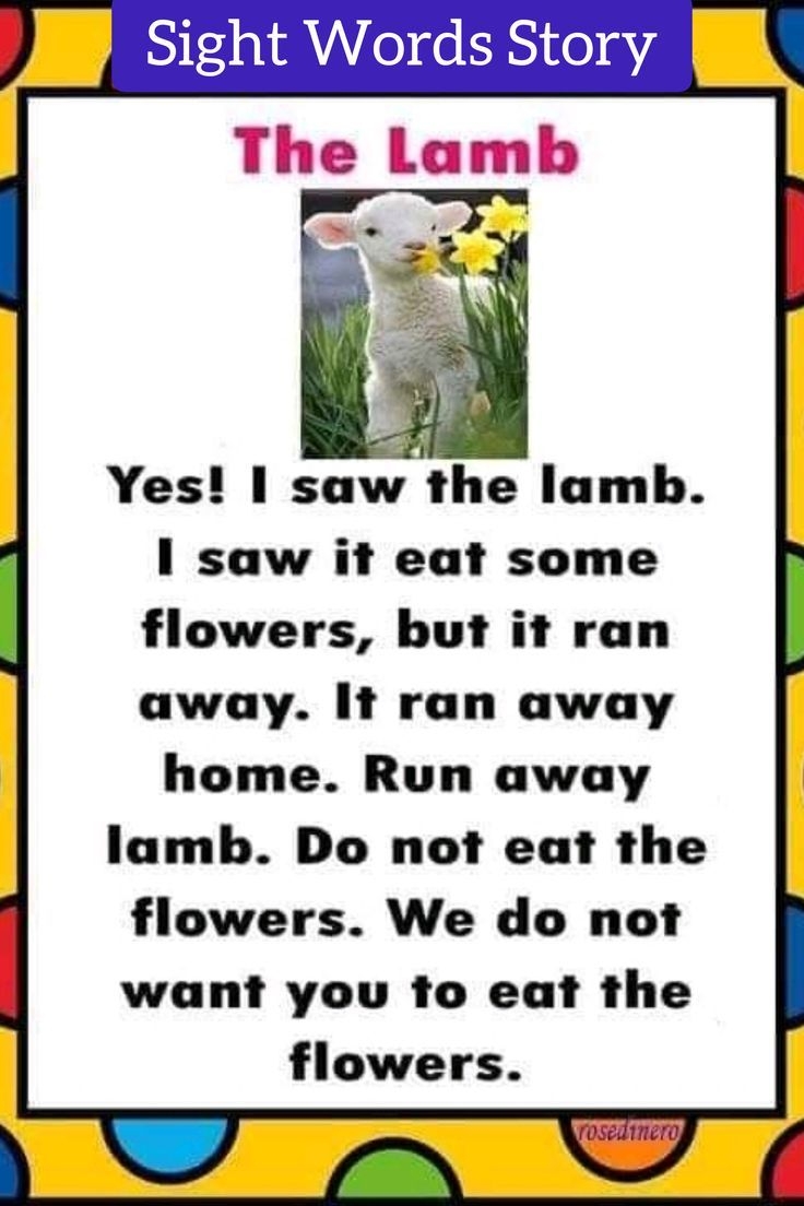 Sight Words Story For Children