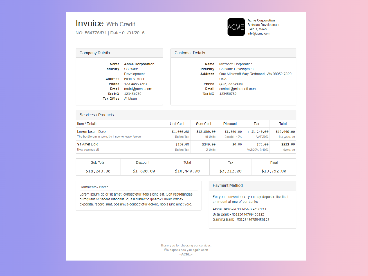 Free Printable Invoice Copy Anax