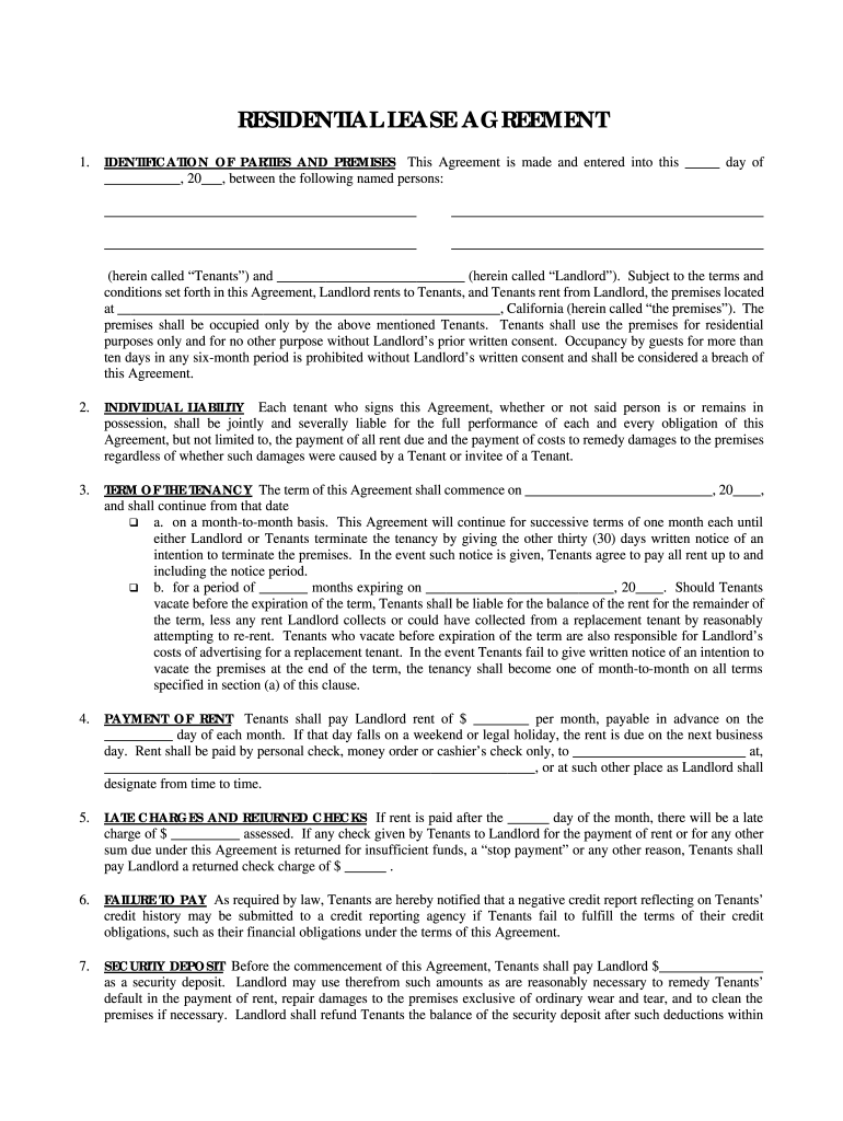 2025 Printable Simple Standard Lease Agreement