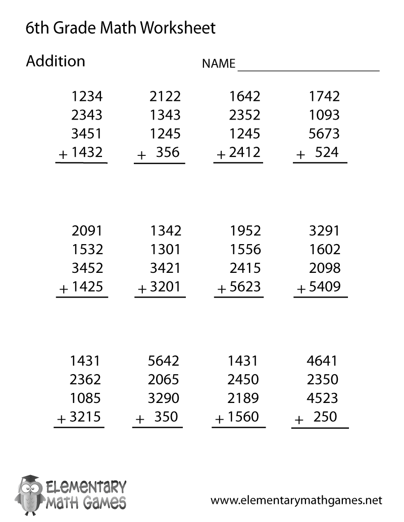 Printable Math Games 6Th Grade