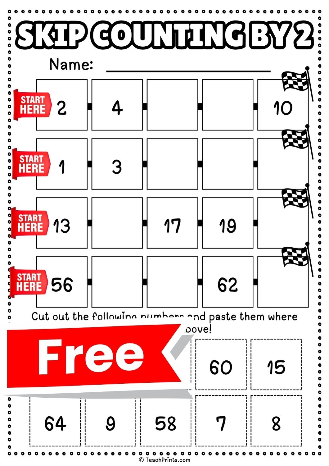 Free Printables Skip Counting 2S-15S