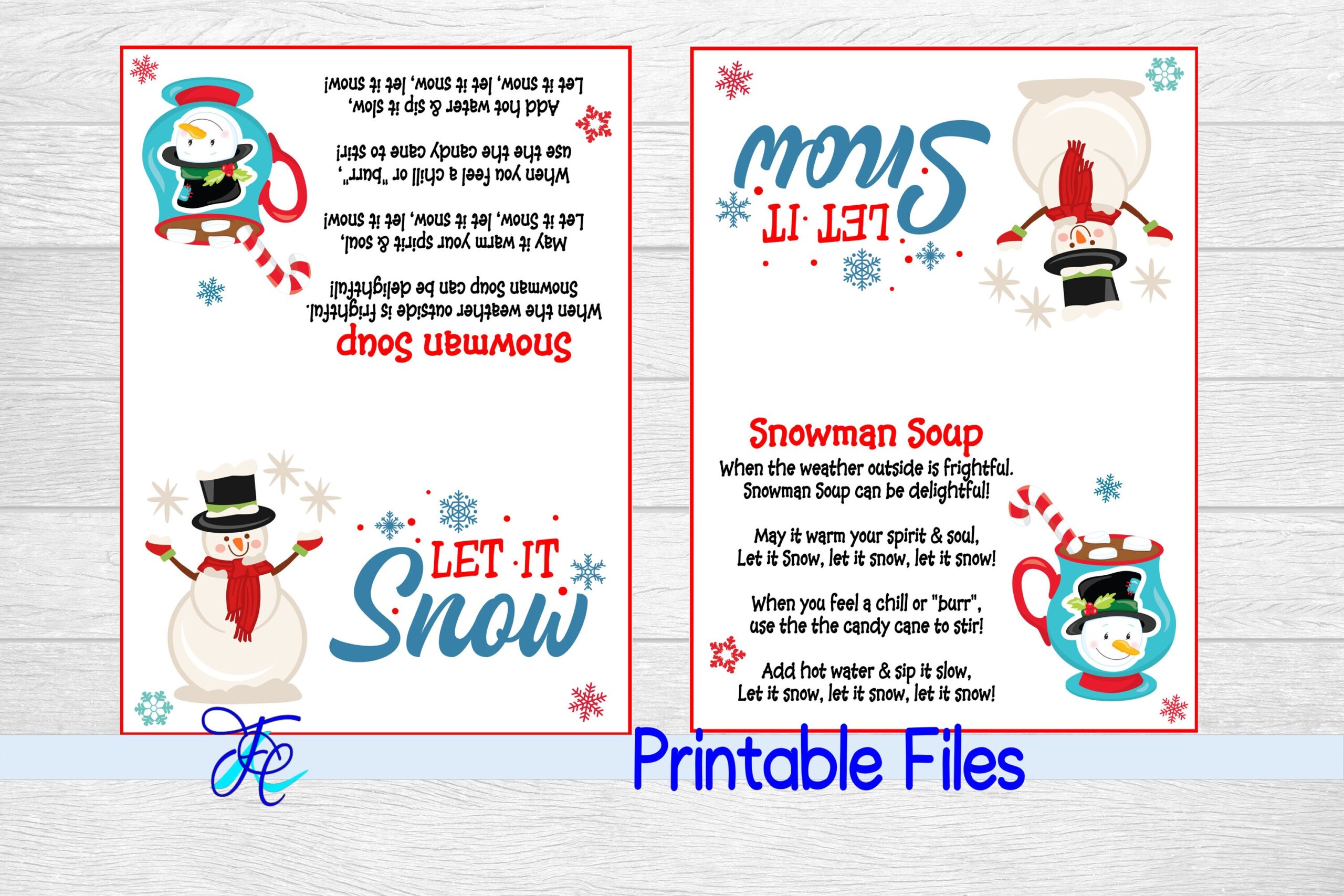 Snowman Soup Bag Topper By Family Creations TheHungryJPEG