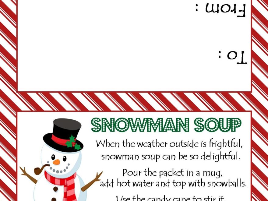 Snowman Soup Printable Treat Bag Topper Fits 4x6 Treat Bags Printable File Instant Download Snowman Soup Tag Snowman Etsy