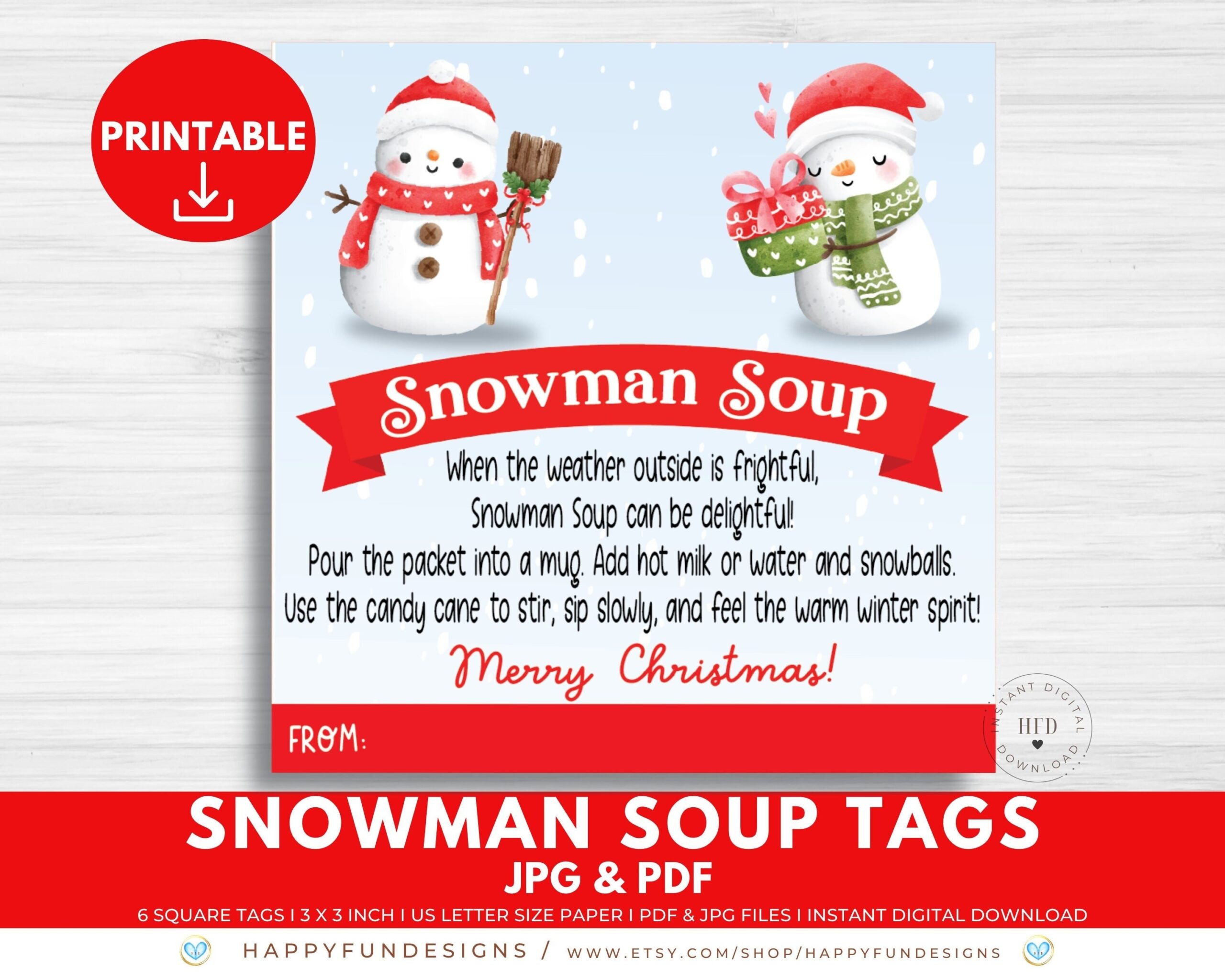 Snowman Soup Tag Printable Snowman Soup Topper Treat Bag Topper PTA Thank You Snowman Soup Poem Label Staff Appreciation Gift Christmas Etsy