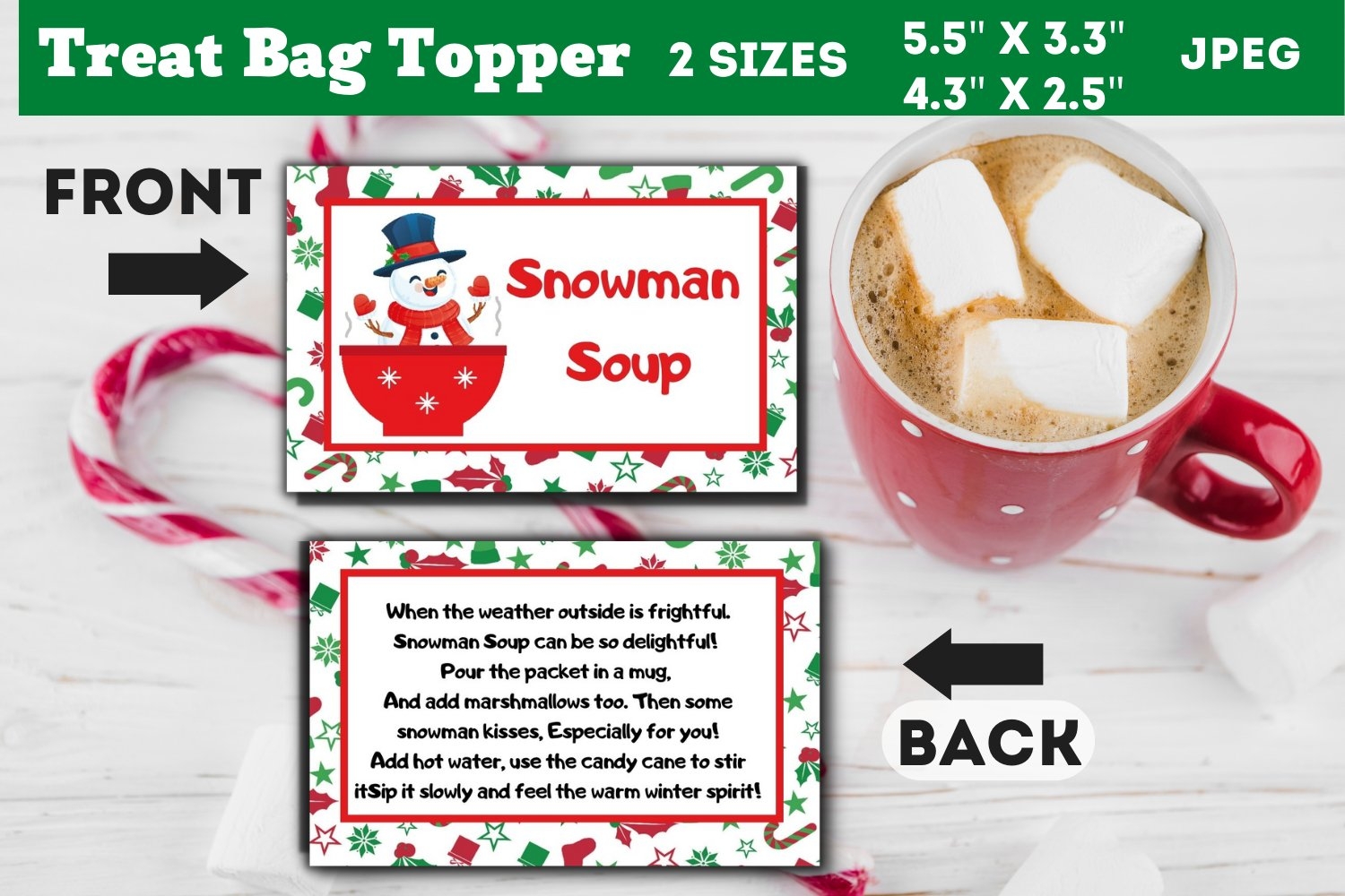 Snowman Soup Bag Topper Printable