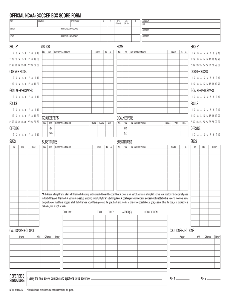 Free Printable Soccer Score Sheets