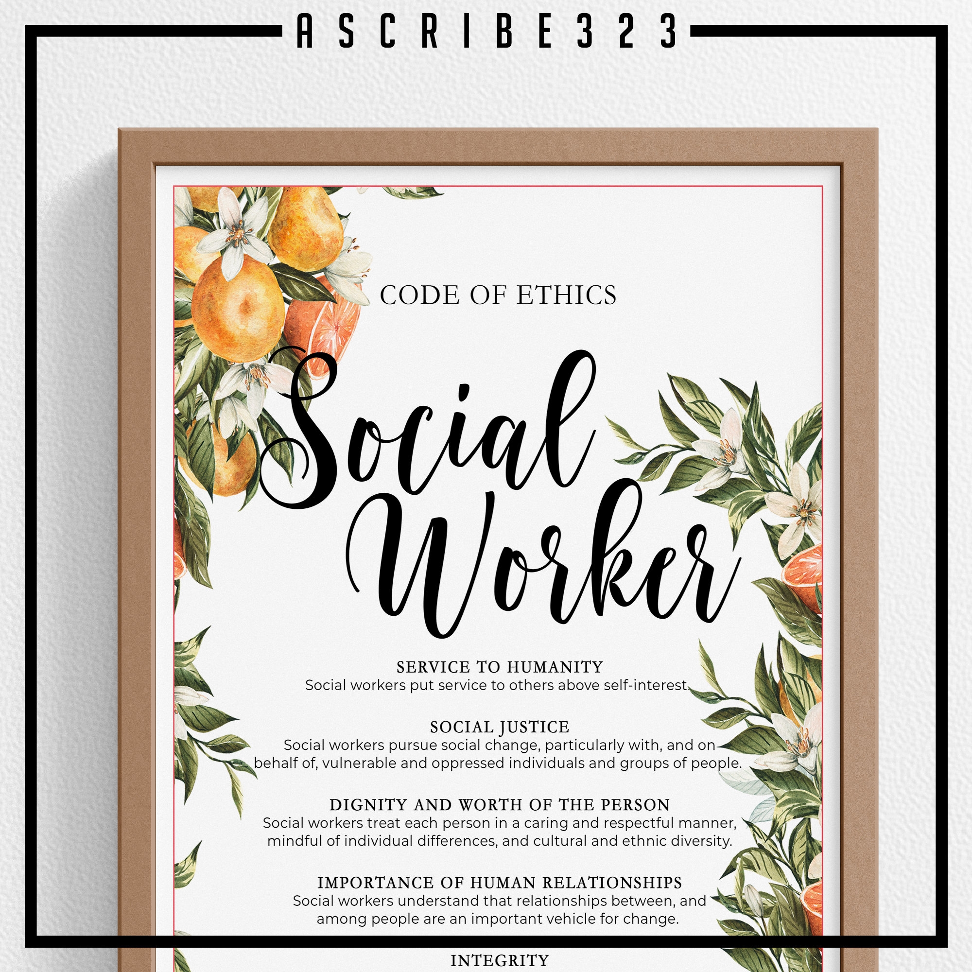 Social Worker Code Of Ethics Print Medical Social Worker Case Manager Social Work Gift Social Worker Poster INSTANT DOWNLOAD Etsy