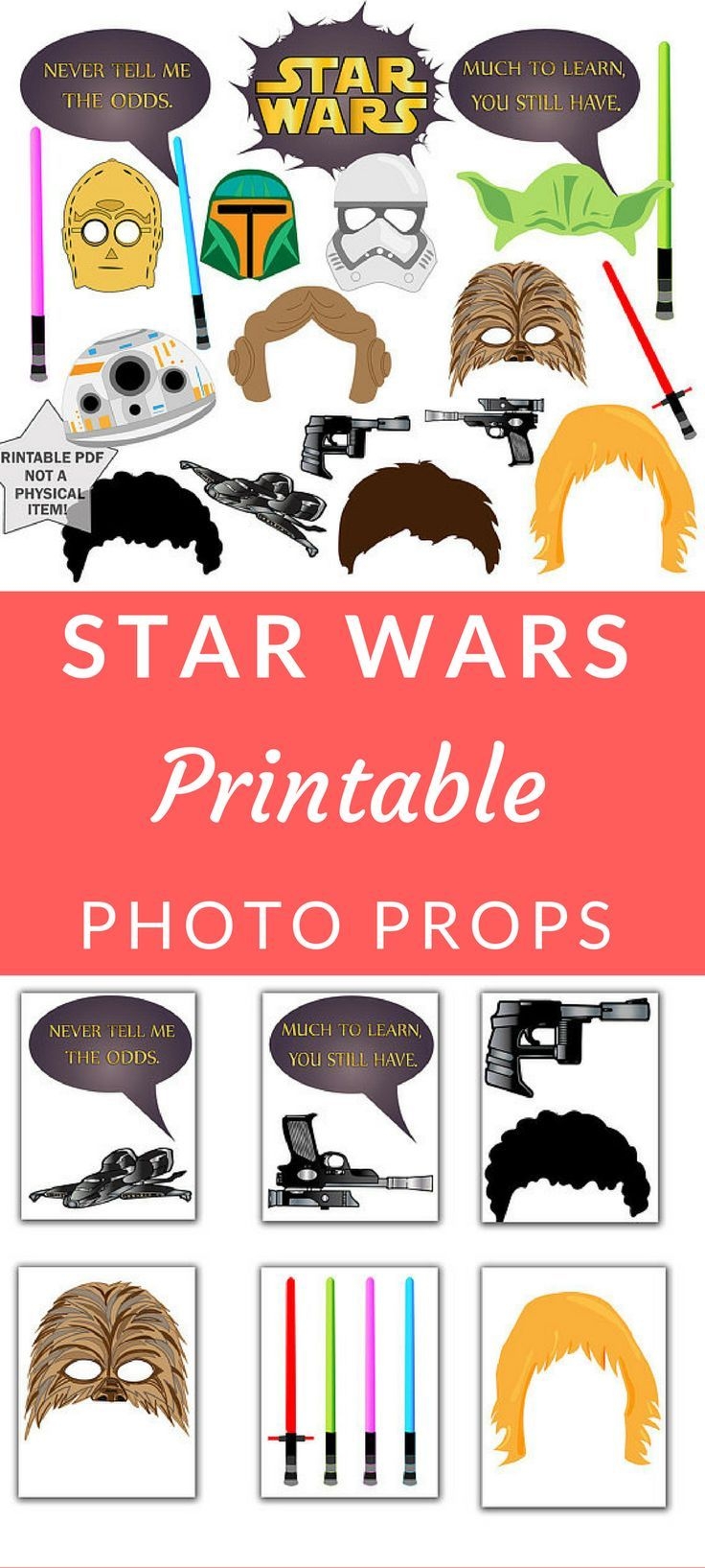 Star Wars Party Photo Booth Props SPACE WARS PROPS Star Wars Birthday Star Wa 