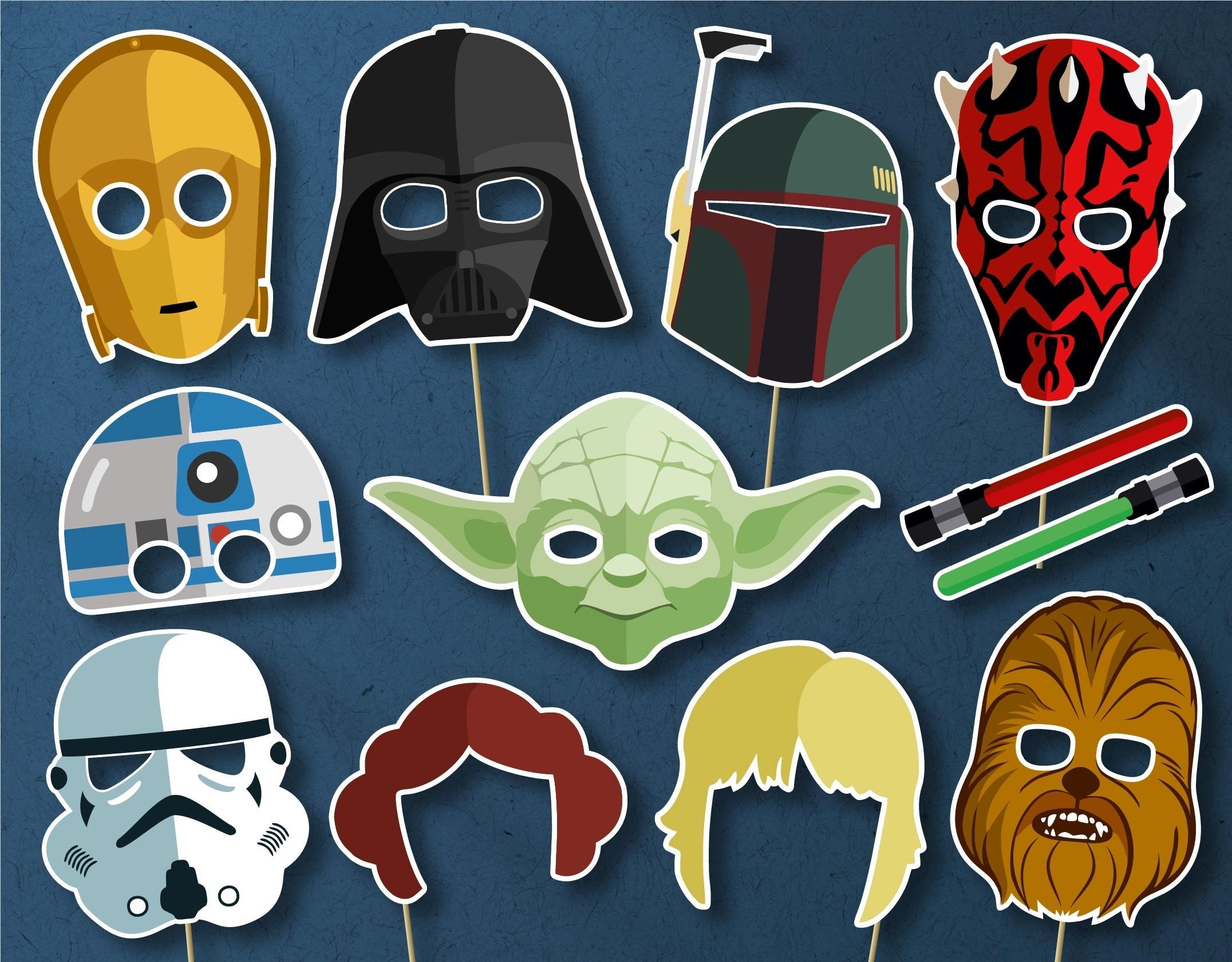 Star Wars Party Photobooth Props DIGITAL DOWNLOAD Birthday Decoration Etsy