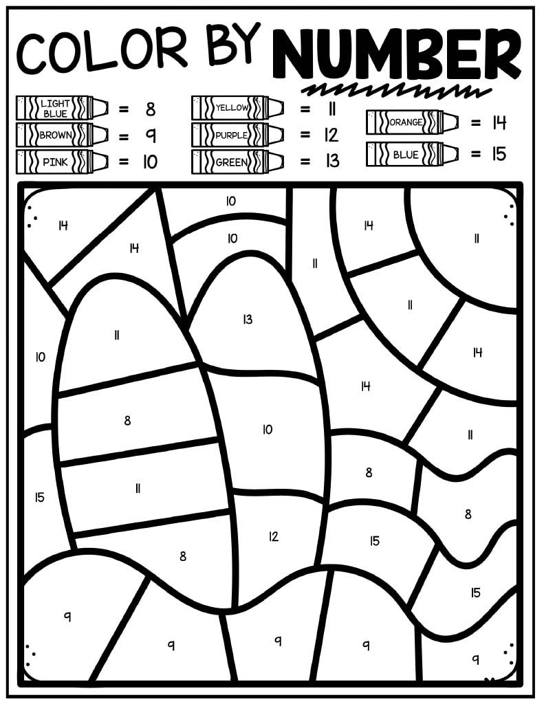 Summer Color By Number Kids Activity Zone