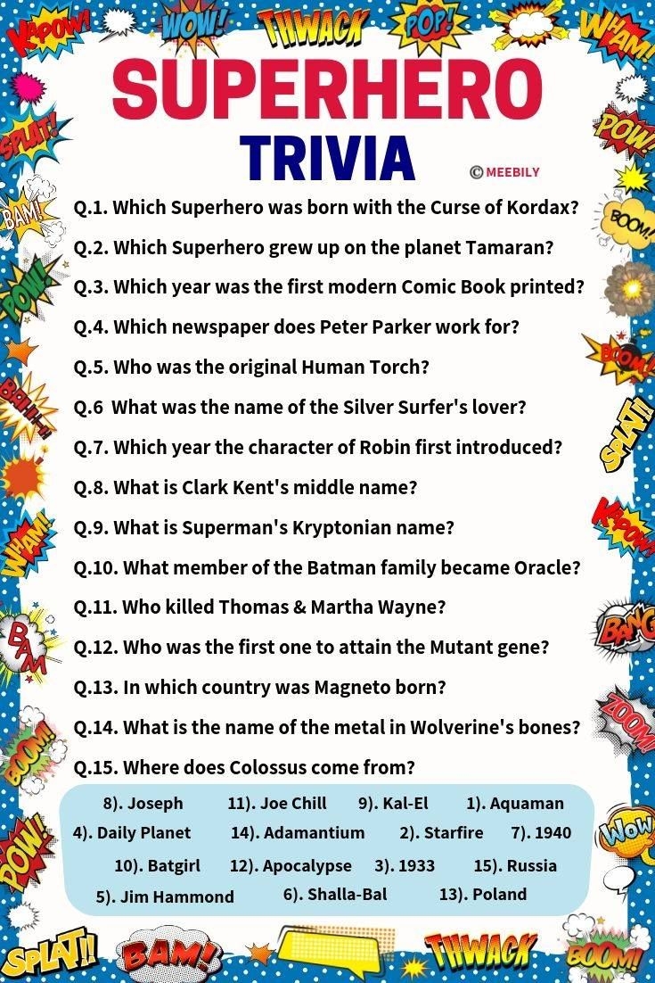Superhero Trivia Questions Answers