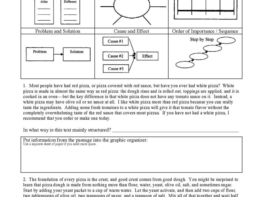 Text Structure Worksheets Reading Activities