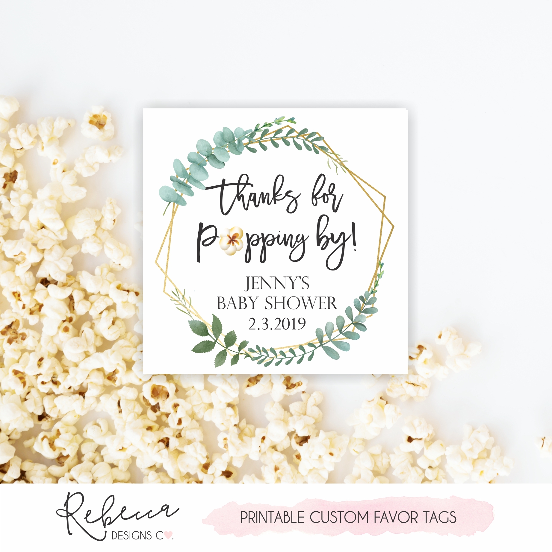 Thanks For Popping By Tags Printable Custom Design Rebecca Designs Co 