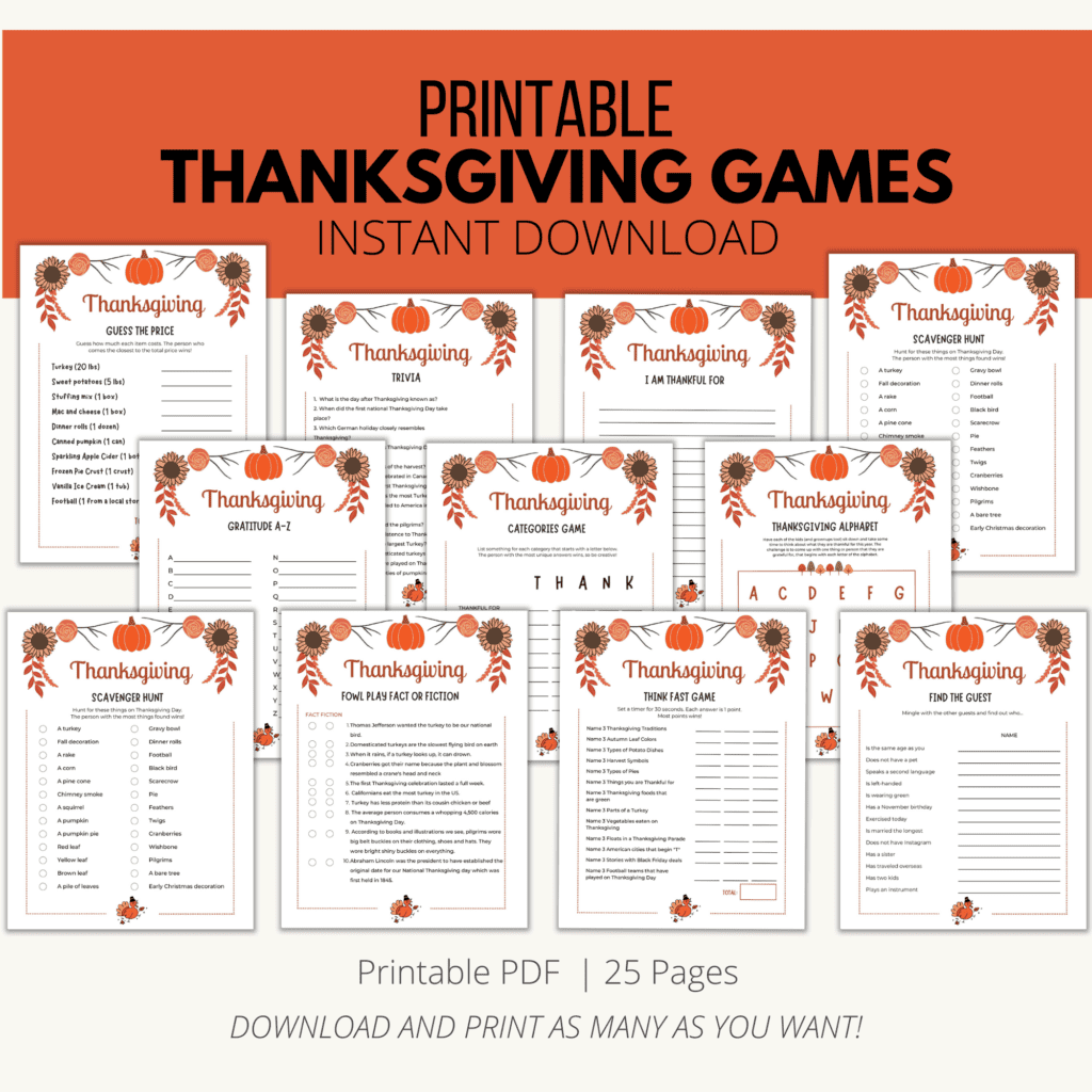 Thanksgiving Printable Activities For Adults