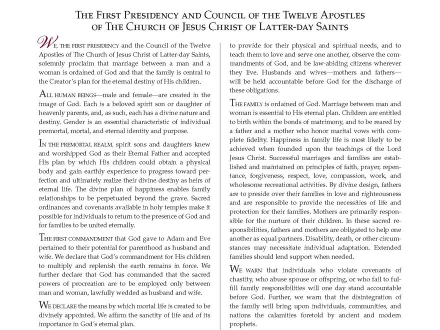 The Family A Proclamation To The World LDS365 Resources From The Church Latter day Saints Worldwide