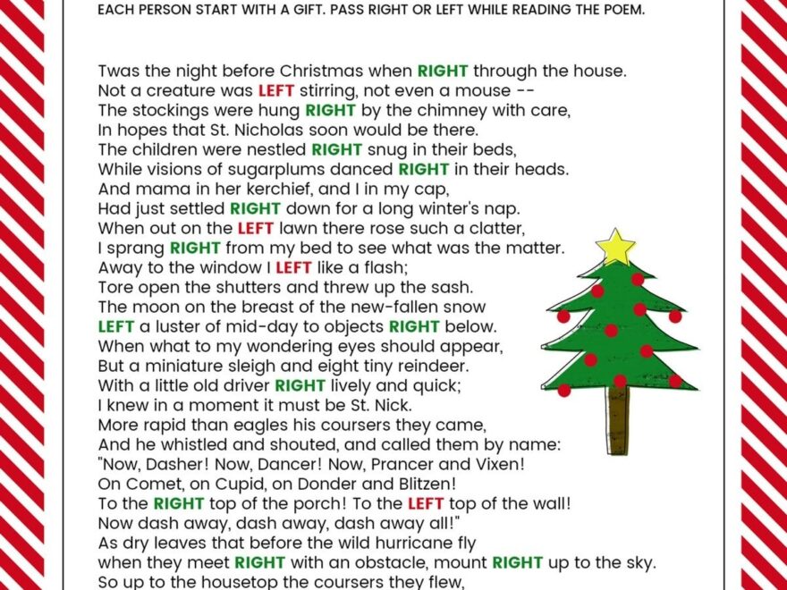 The Left Right Christmas Game With Story Print Lil Luna