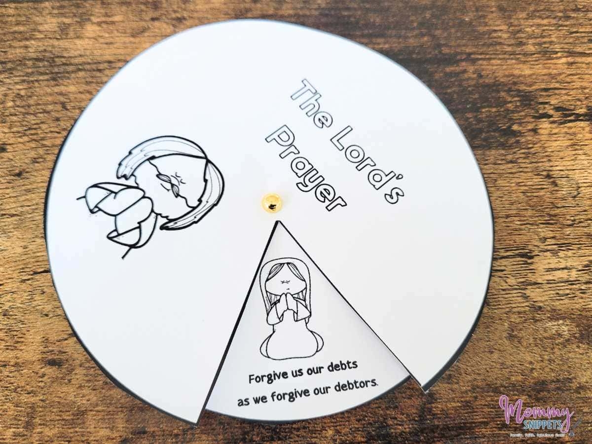The Lord s Prayer For Kids A Printable Color Your Own Wheel Craft Mommy Snippets