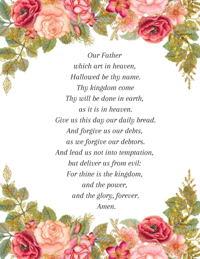 Printable Copy Of LordS Prayer
