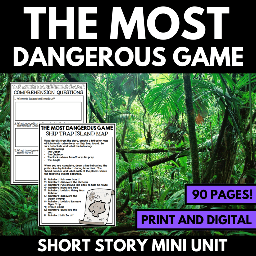 The Most Dangerous Game Short Story Activities Creative Classroom Core