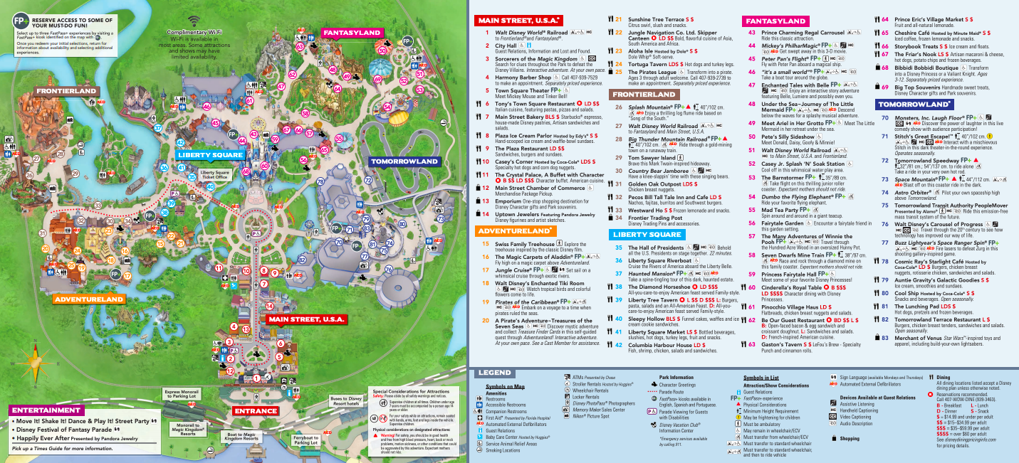 Disney World Magic Kingdom Printable Map