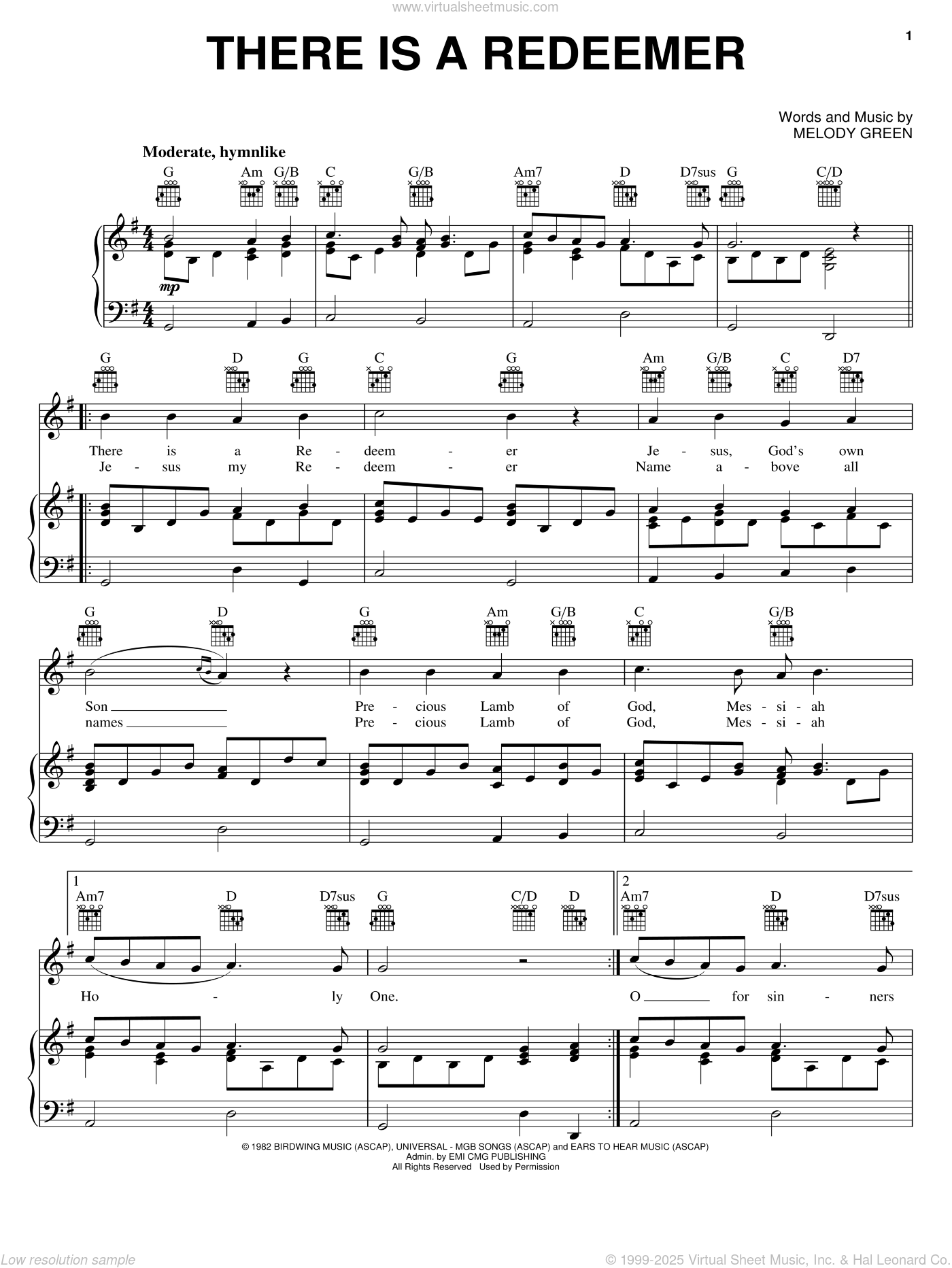 There Is A Redeemer Sheet Music For Voice Piano Or Guitar PDF 