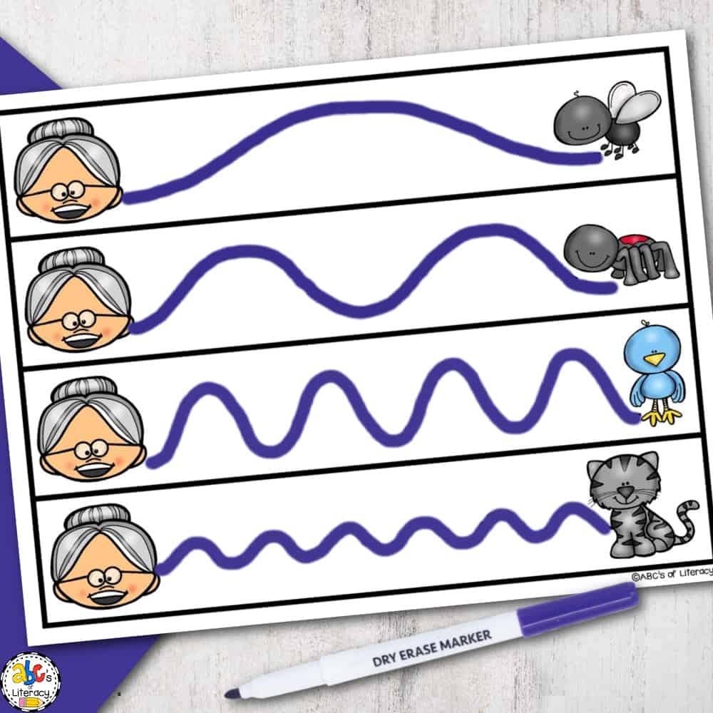 There Was An Old Lady Who Swallowed A Fly Tracing Activity