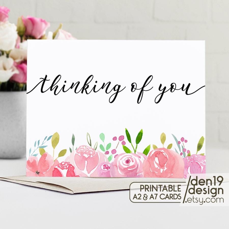 Thinking Of You Printable Card Instant Download PDF Card Template Etsy