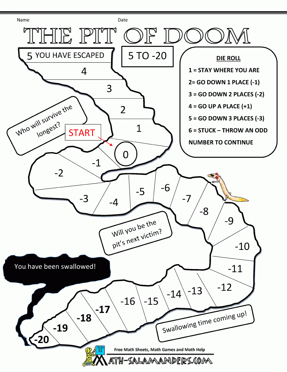 Printable Math Games 3Rd Grade