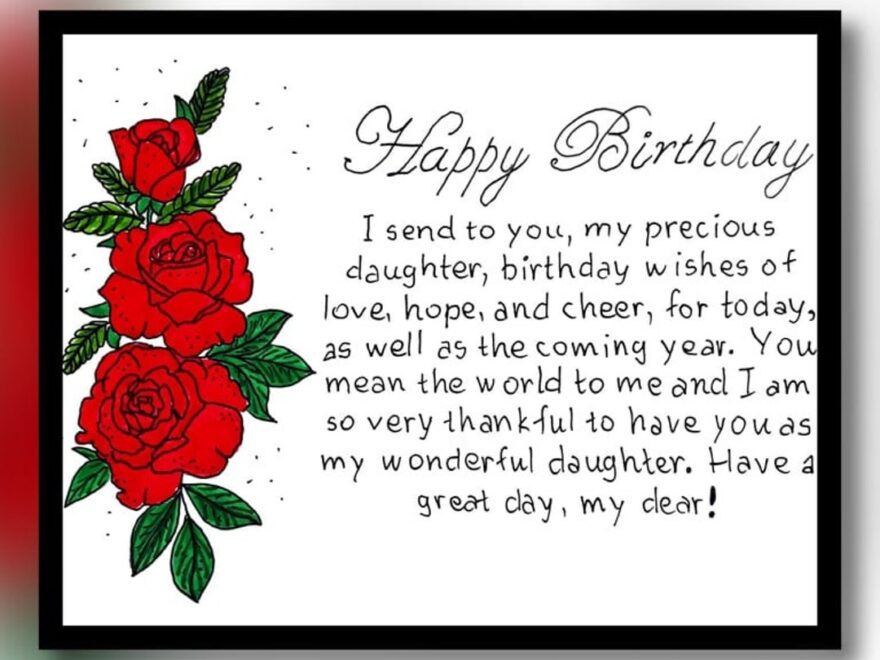 To My Daughter Birthday Card Printable Daughter Birthday Card Print Birthday Wishes For Daughter Digital Download Etsy