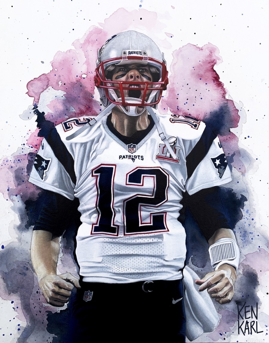 Tom Brady By Football Art Wall Art