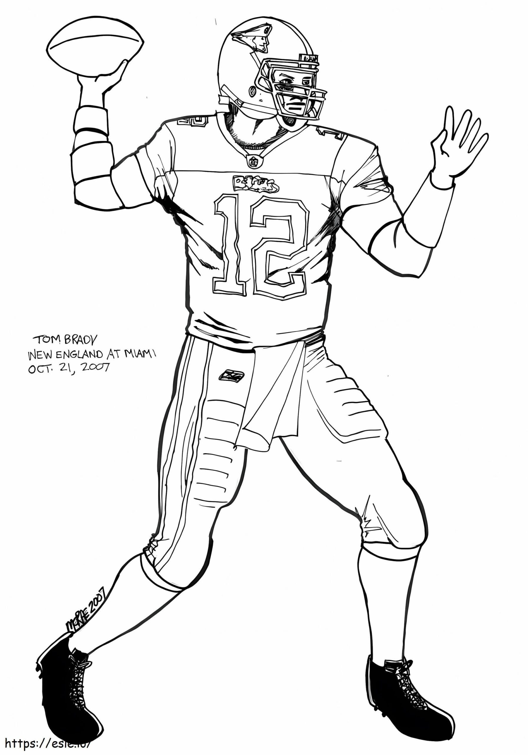 Tom Brady Printable Coloring Page
