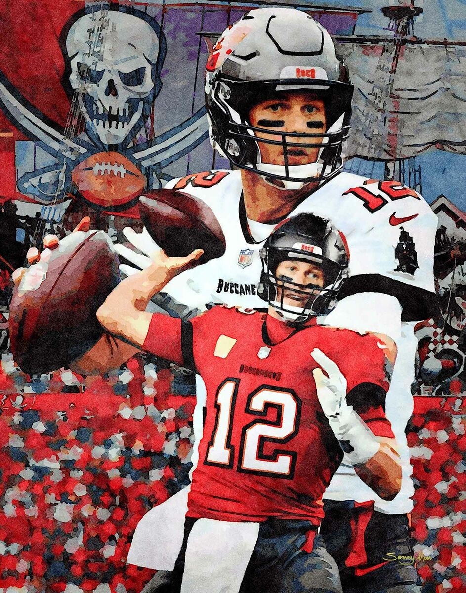 Tom Brady Tampa Bay Buccaneers NFL Football Bucs Quarterback Art Print 1WC2 EBay