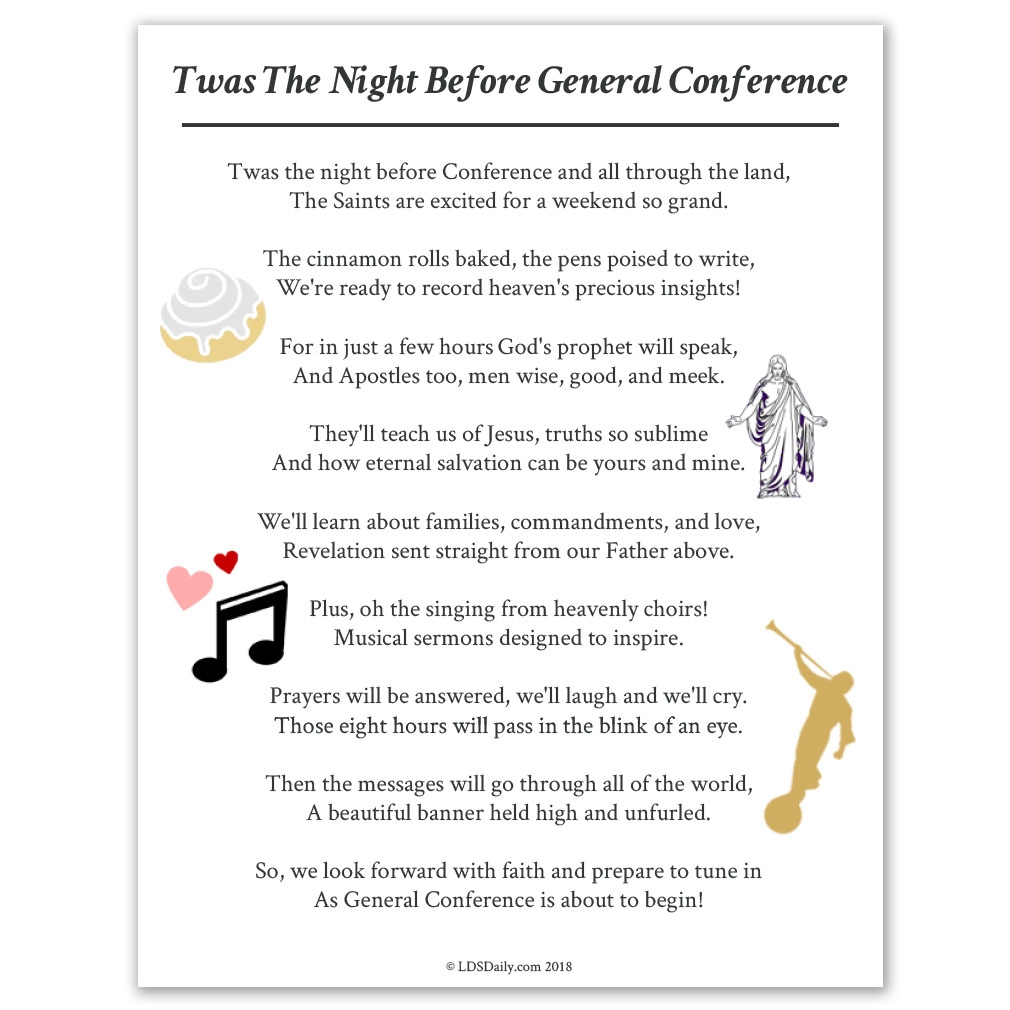 Twas The Night Before General Conference LDS Daily