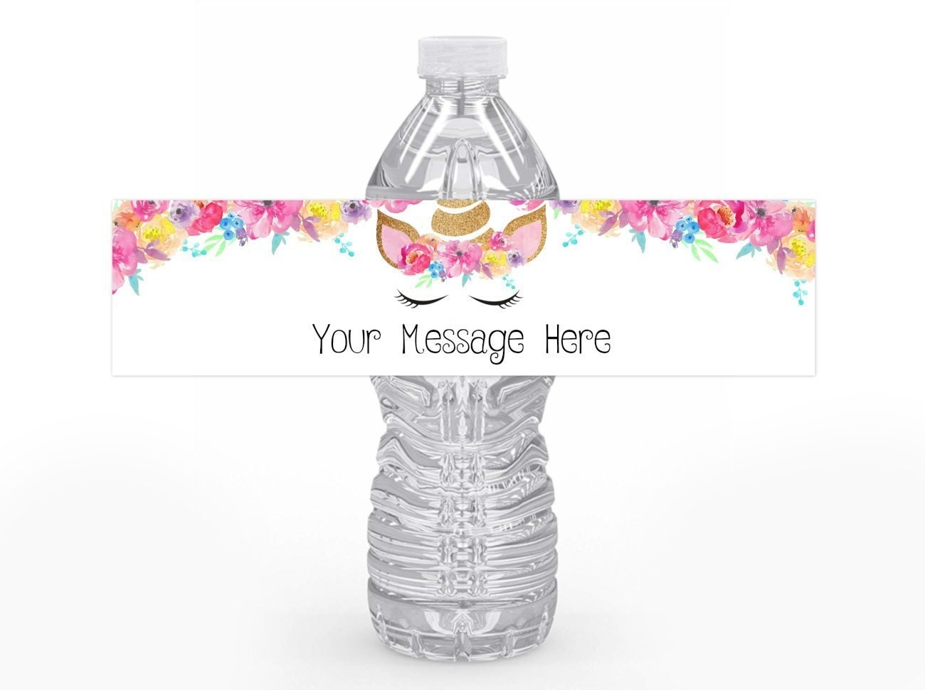 Unicorn Water Bottle Label Printable PDF Editable Instant Download Etsy