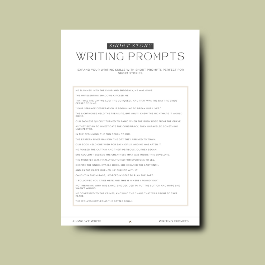Unique Writing Prompts For Adults With PDF Printable Along We Write