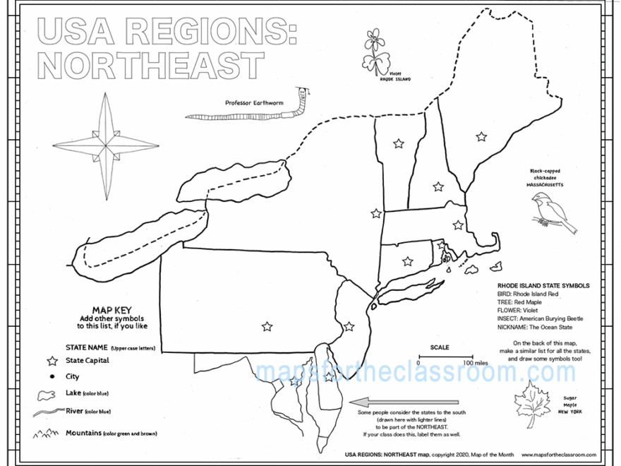 USA Regions Northeast Maps For The Classroom